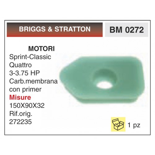 Filtro Aria Motori BRIGGS &amp; STRATTON Sprint-Classic Quattro 3-3.75 HP Carb.membr