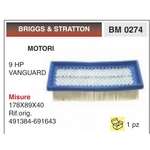 Filtro Aria Motori BRIGGS &amp; STRATTON 9 HP VANGUARD