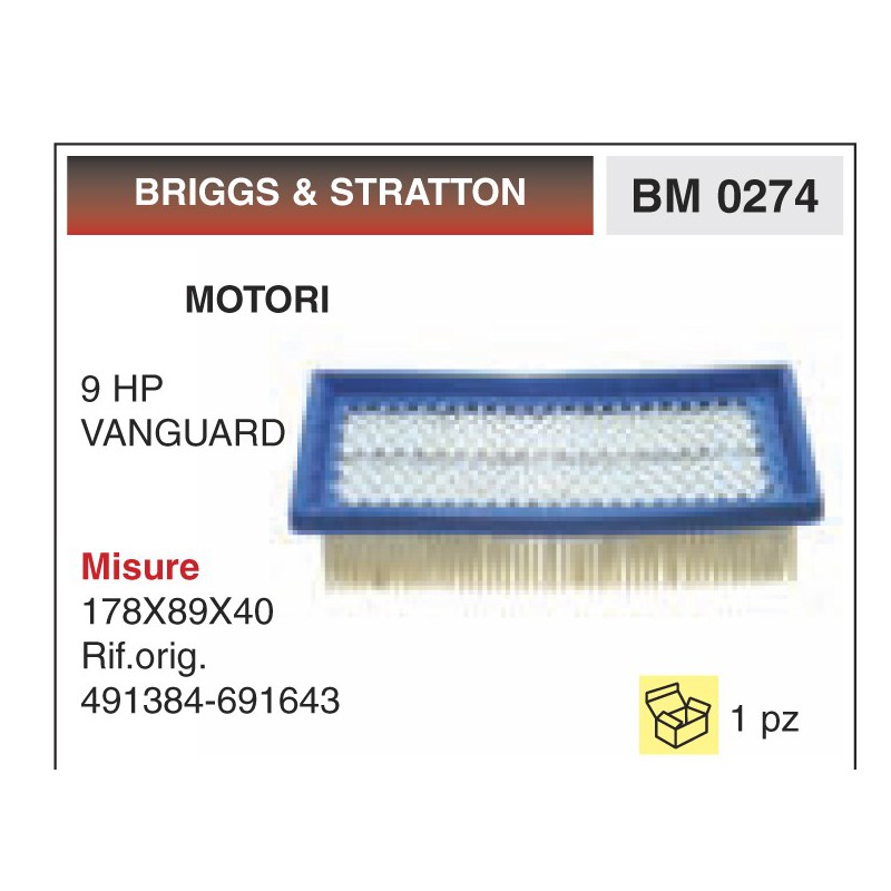 Filtro Aria Motori BRIGGS & STRATTON 9 HP VANGUARD