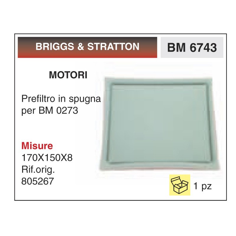 Filtro Aria Motori BRIGGS & STRATTON PREFILTRO VANGUARD 12.5-14-16 HP