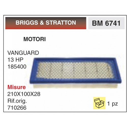Filtro Aria Motori BRIGGS &amp; STRATTON VANGUARD 13 HP 185400