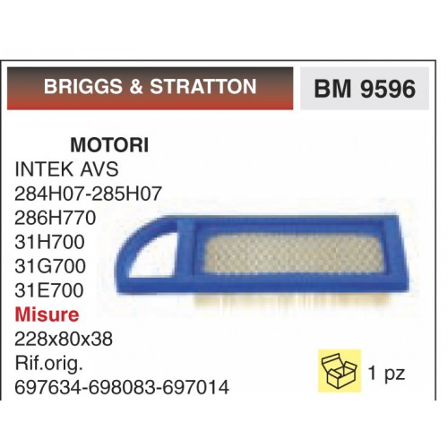 Filtro Aria Motori BRIGGS &amp; STRATTON INTEK AVS 284H07-285H07 286H770 31H700 31G7