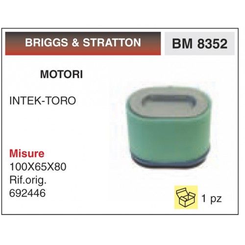 Filtro Aria Motori BRIGGS &amp; STRATTON INTEK-TORO