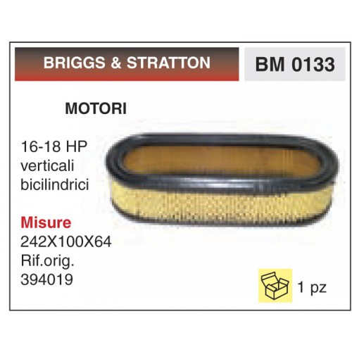 Filtro Aria Motori BRIGGS &amp; STRATTON 16-18 HP verticali bicilindrici