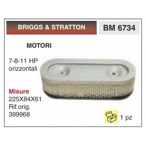 Filtro Aria Motori BRIGGS &amp; STRATTON 7-8-11 HP orizzontali