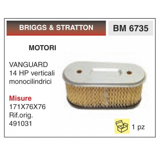 Filtro Aria Motori BRIGGS & STRATTON VANGUARD 14 HP verticali monocilindrici