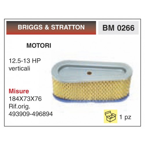Filtro Aria Motori BRIGGS & STRATTON 12.5-13 HP verticali
