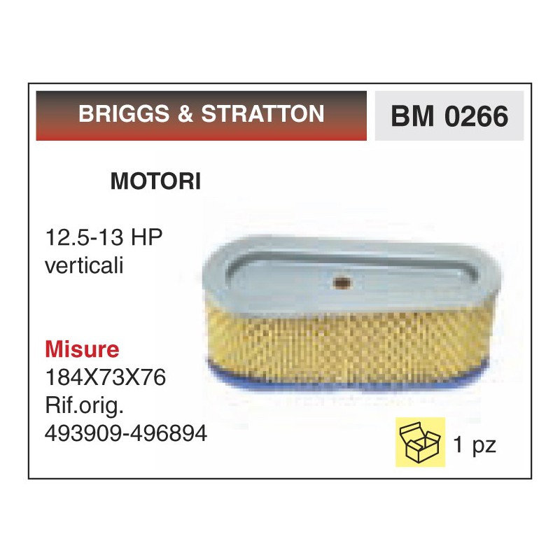 Filtro Aria Motori BRIGGS & STRATTON 12.5-13 HP verticali