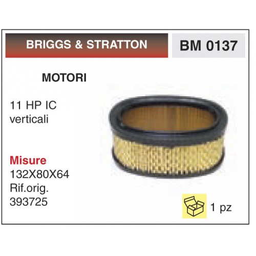 Filtro Aria Motori BRIGGS & STRATTON 11 HP IC verticali