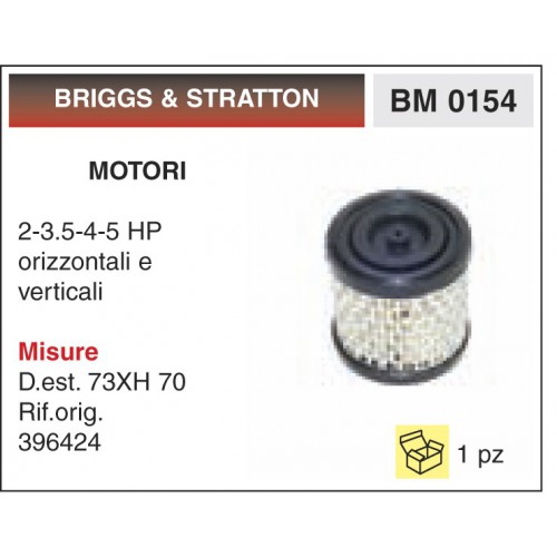 Filtro Aria Motori BRIGGS & STRATTON 2-3.5-4-5 HP orizzontali e verticali