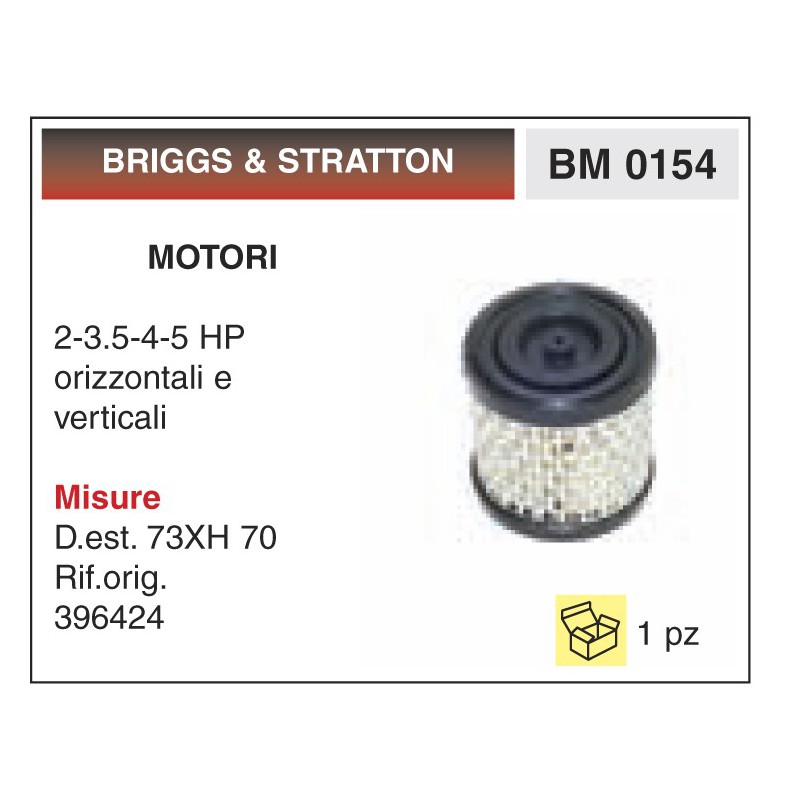 Filtro Aria Motori BRIGGS & STRATTON 2-3.5-4-5 HP orizzontali e verticali