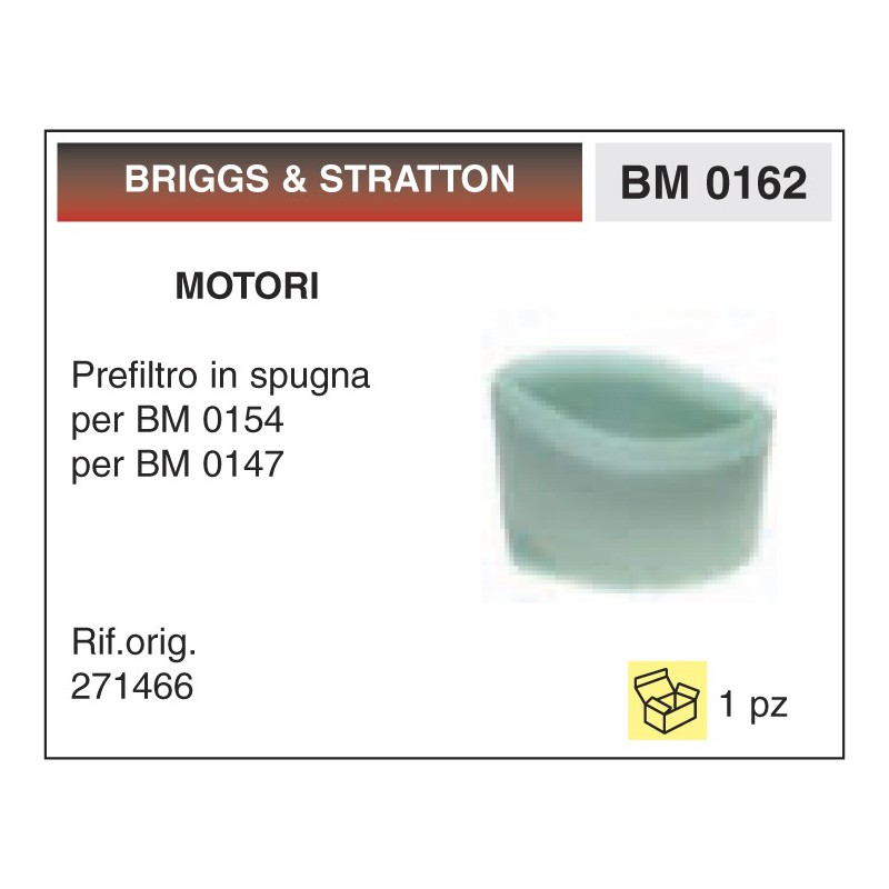 Filtro Aria Motori BRIGGS & STRATTON Prefiltro per 2-3.5-4-5 HP