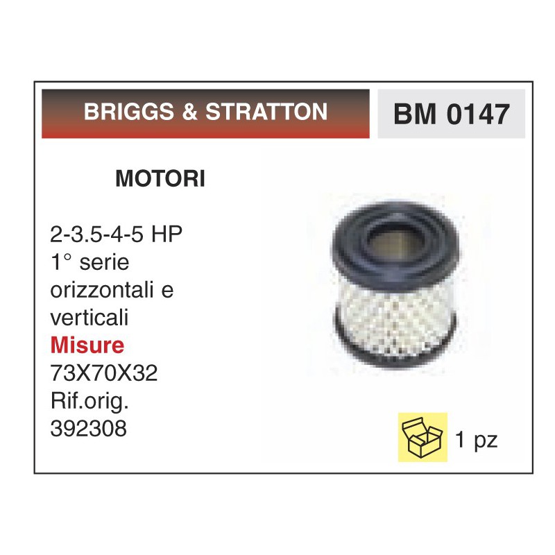 Filtro Aria Motori BRIGGS & STRATTON 2-3.5-4-5 HP 1_ serie orizzontali e vertica