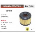 Filtro Aria Motori BRIGGS & STRATTON 7-8 HP orizzontali