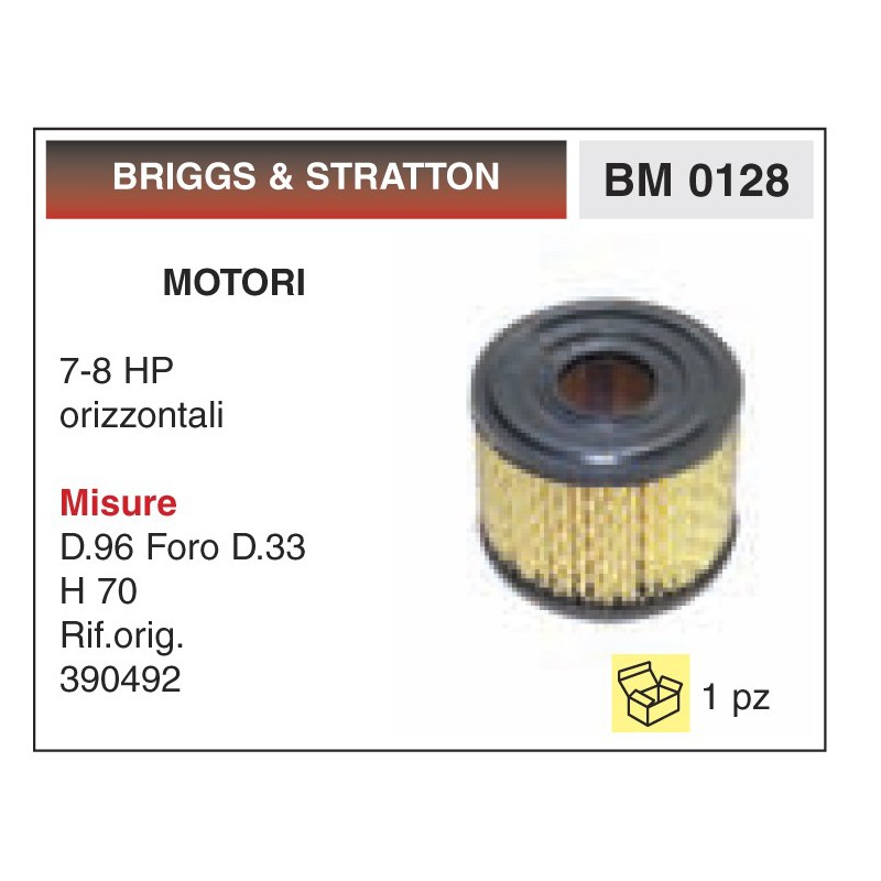 Filtro Aria Motori BRIGGS & STRATTON 7-8 HP orizzontali
