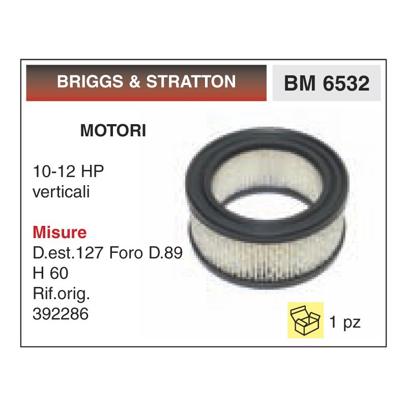 Filtro Aria Motori BRIGGS & STRATTON 10-12 HP verticali