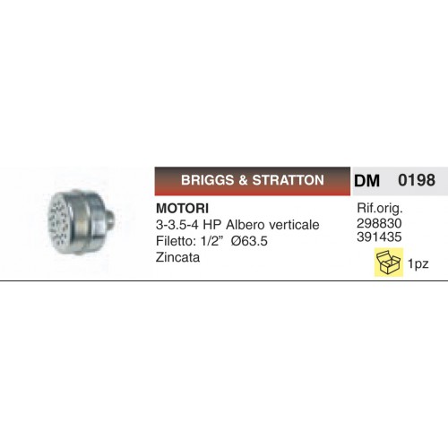Marmitta Motori Briggs Stratton 3-3.5-4 HP Albero verticale Filetto: 1/2ö _63.5