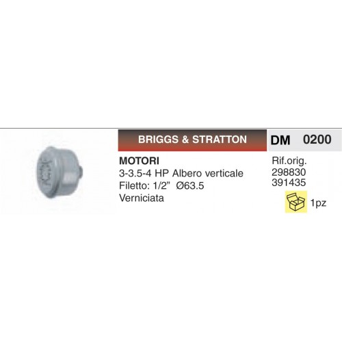Marmitta Motori Briggs Stratton 3-3.5-4 HP Albero verticale Verniciata