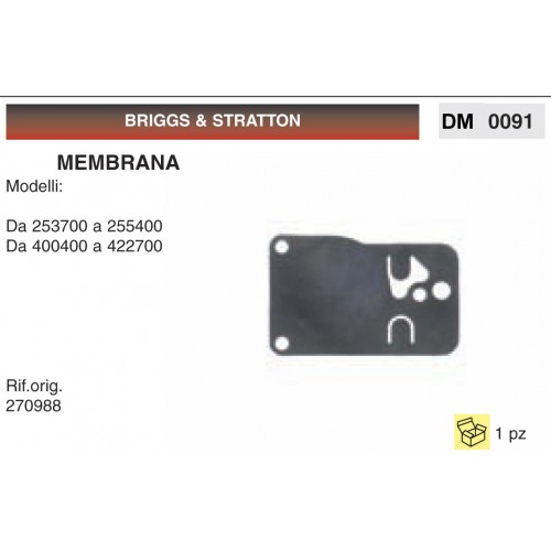 Kit Membrana Carburatore Briggs &amp; Stratton Da 253700 a 255400 Da 400400 a 422700
