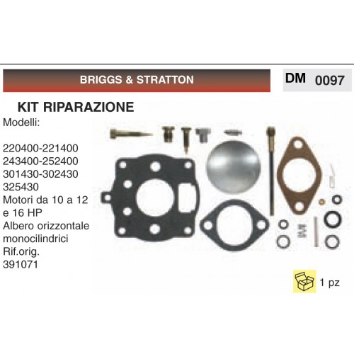 Kit Membrana Riparazione Briggs &amp; Stratton 220400 221400 243400 252400 etc.