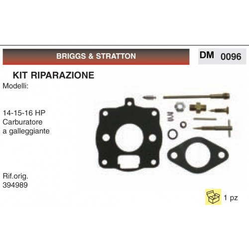 Kit Membrana Riparazione Briggs &amp; Stratton 214 15 16 HP Carburatore Galleggiante