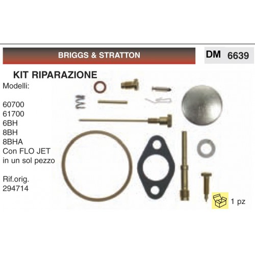 Kit Membrana Riparazione Briggs &amp; Stratton 60700 61700 6BH 8BH 8BHA Con FLO JET
