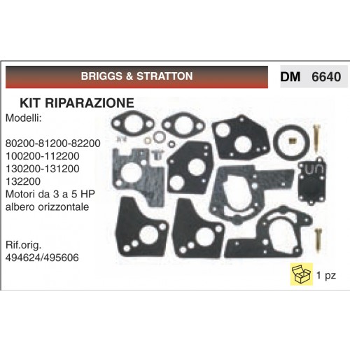 Kit Membrana Riparazione Briggs &amp; Stratton 80200 81200 82200 100200 112200 etc.