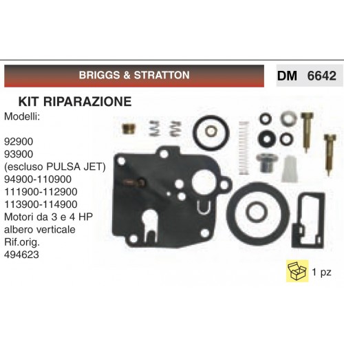 Kit Membrana Riparazione Briggs &amp; Stratton 92900 93900 94900 110900 111900 11290
