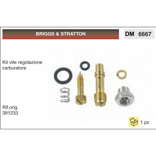 Kit Membrana Carburatore Motosega Briggs &amp; Stratton Kit vite regolazione F