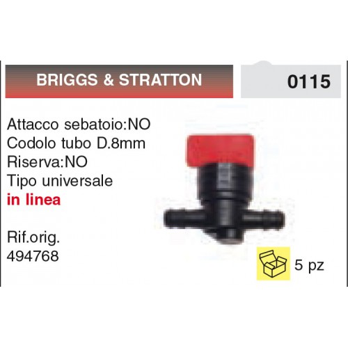Rubinetto Benzina Briggs &amp; Stratton Tipo Universale In Linea