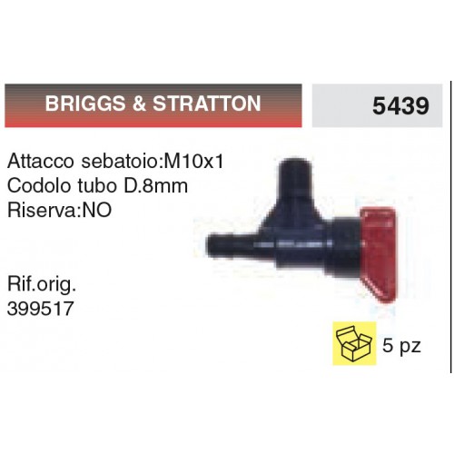 Rubinetto Benzina Briggs &amp; Stratton Attacco Serbatoio M10x1
