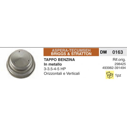 Tappo Benzina E Olio Aspera Tecumseh Briggs &amp; Stratton In metallo 3-3.5-4-5 HP