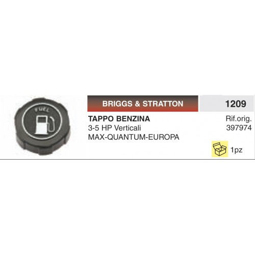 Tappo Benzina E Olio Briggs &amp; Stratton 3 - 5 HP Verticali MAX QUANTUM EUROPA