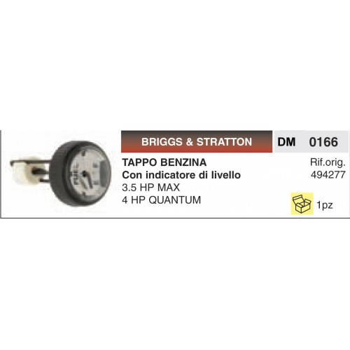 Tappo Benzina E Olio Briggs & Stratton Con indicatore 3.5 HP MAX 4 HP QUANTUM