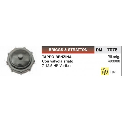 Tappo Benzina E Olio Briggs &amp; Stratton Con valvola sfiato 7 - 12.5 HP Verticali