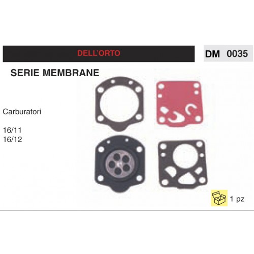 Kit Membrana Carburatore Motosega Dell&#039;Orto 16/11 16/12