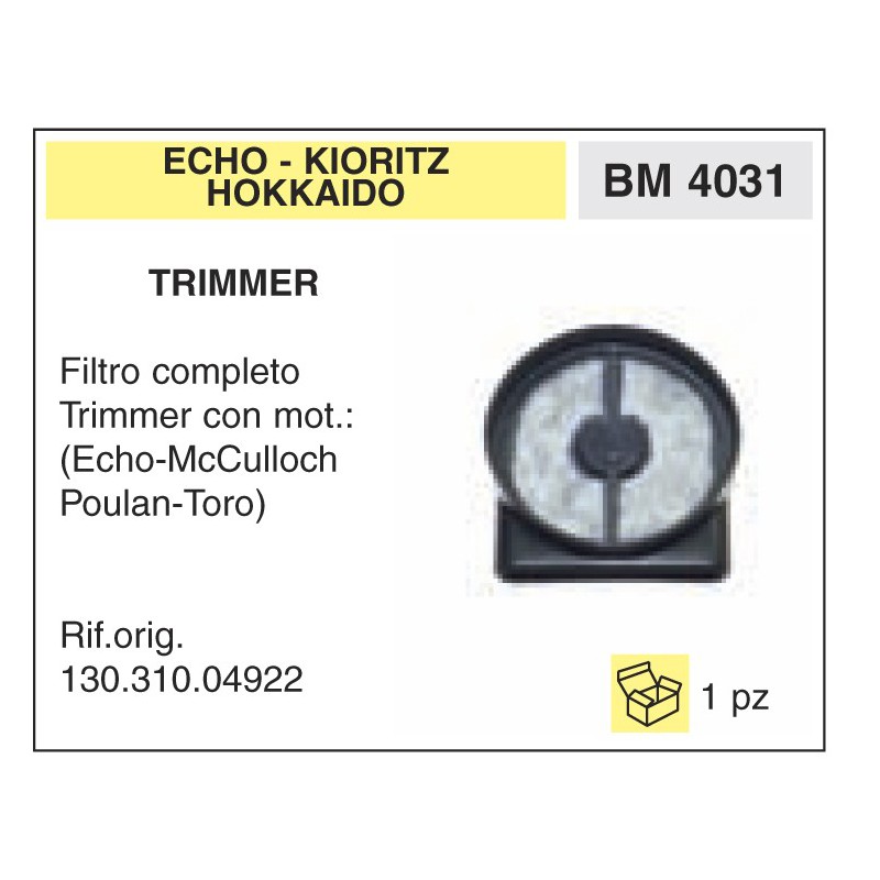 Filtro Aria Trimmer ECHO KIORITZ HOKKAIDO Filtro completo