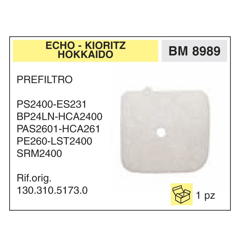 Filtro Aria Prefiltro ECHO KIORITZ HOKKAIDOPS2400-ES231 BP24LN-HCA2400 PAS2601