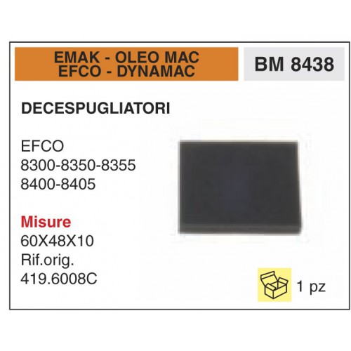 Filtro Aria Decespugliatori EMAK OLEO MAC EFCO DYNAMAC EFCO 8300-8350-8355 8400-