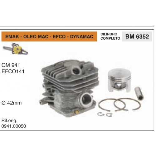 Cilindri Completi Pistoni e Segmenti Emak Oleo Mac Efco Dynamac OM 941 EFCO141