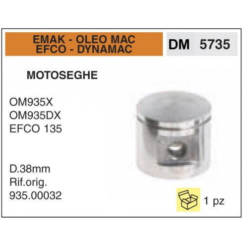 Pistone e Segmenti Motoseghe Emak Oleo Mac Efco Dynamac OM935X