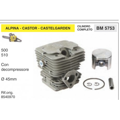 Cilindri Completi Pistoni e Segmenti ALPINA CASTOR CASTELGARDEN 500 510