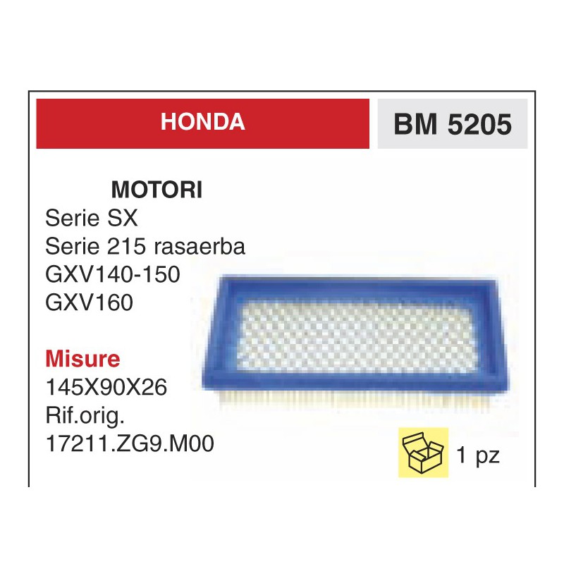 Filtro Aria Motori Honda Serie SX Serie 215 rasaerba GXV140-150 GXV160