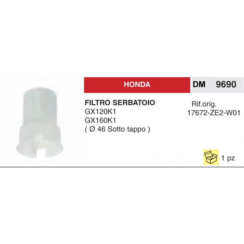 Valvola Sfiato Honda Filtro Serbatoio GX120K1 GX160K1 ( _ 46 Sotto tappo )