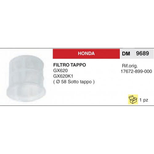 Valvola Sfiato Honda Filtro Tappo GX620 GX620K1 ( _ 58 Sotto tappo )